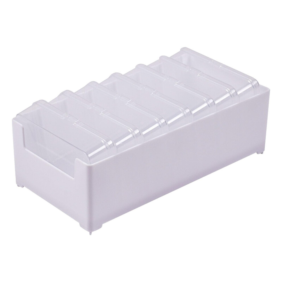 Cable Management Box With Lid, 7 Compartments Cord Organizer For Desk And Travel Storage 9365369616301
