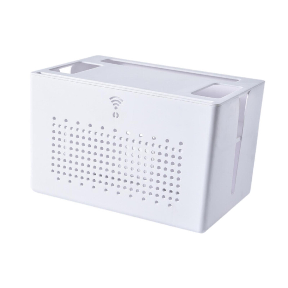 Cable Management Box For Power Strips And Routers, White Spacesaving Organizer For Home 9365369616837