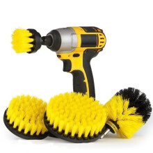 Drill Brush Cleaning Kit with HeavyDuty Nylon Bristles, 3 Sizes for Carpet, Tile, Car, Glass