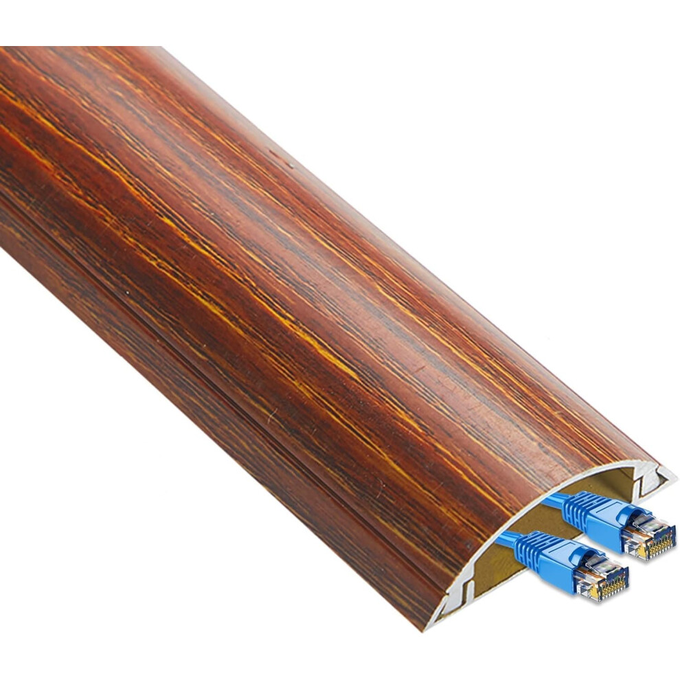 Cable Management Raceway Aluminum Cord Cover Wood Color For Floor And Wall With Adhesive Backing 9365369617230