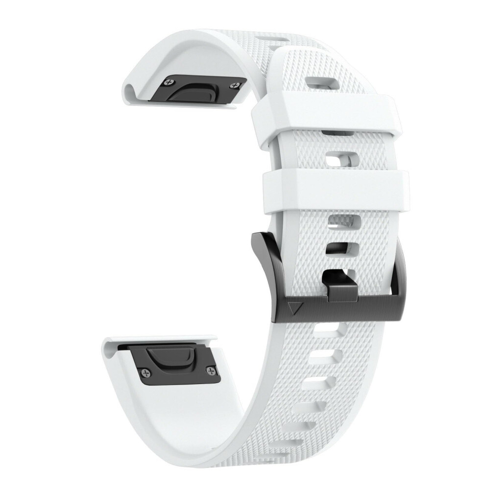 26Mm Soft Silicone Strap Sport Wristband For Garmin Fenix 5X 7X 6X 3 Hr White 9455672581332