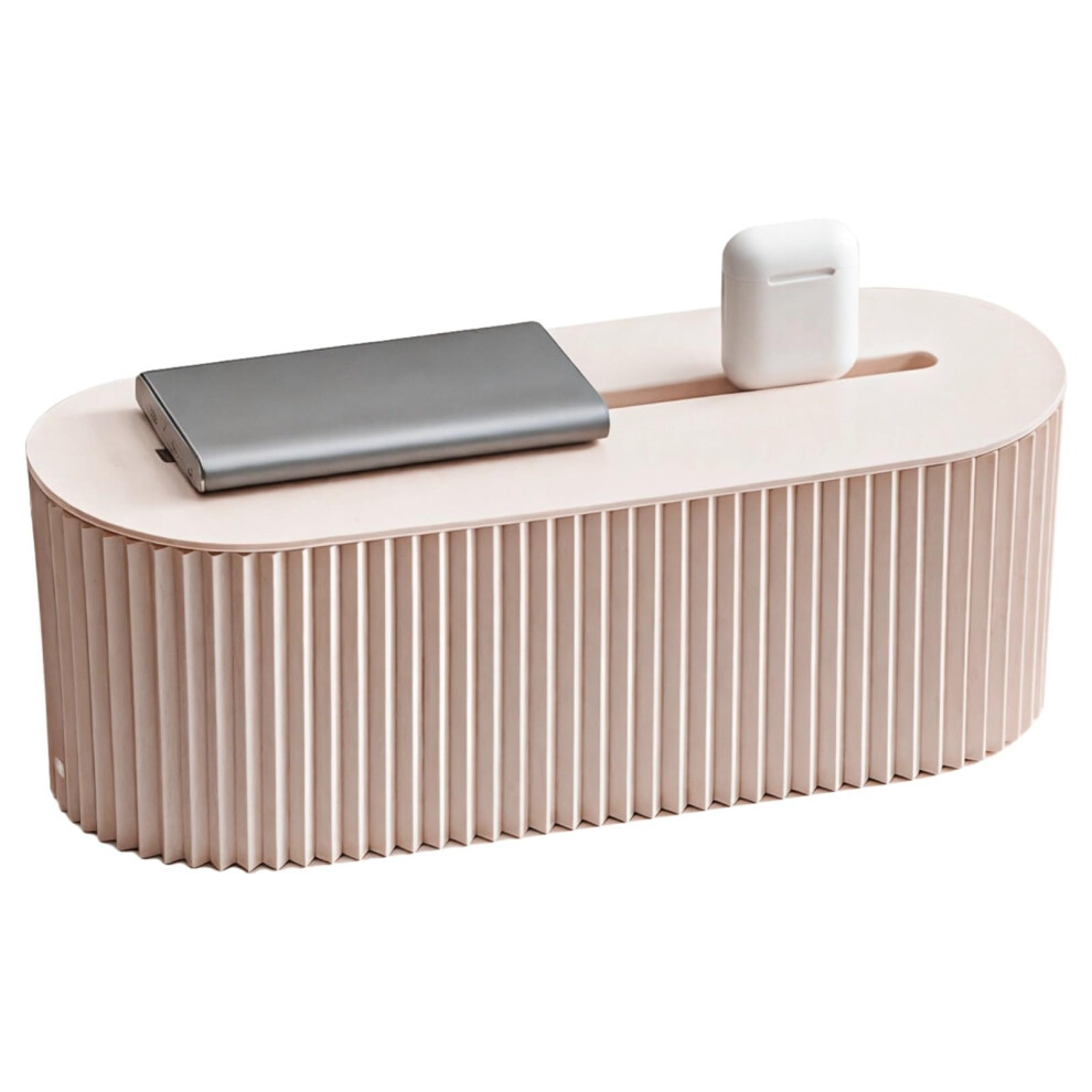 Cable Management Box With Slot Cord Organizer For Desk And Home, Durable Plastic, Frost White 9164114449221