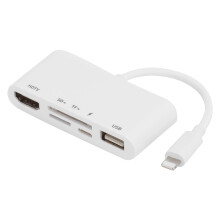 5 in 1 OTG Hub for iPhone X XR XS 11 Pro, Fast Charge & Card Reader