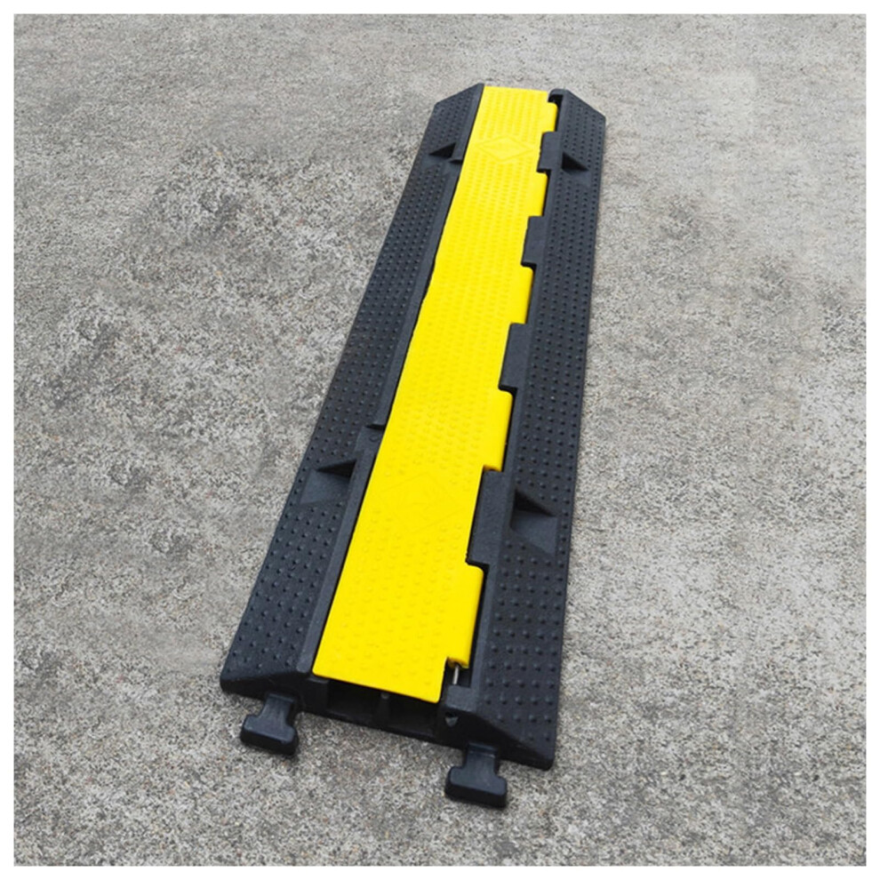 Rubber Speed Bump With Dual Cable Channels For Asphalt And Concrete Driveways 9164114449771