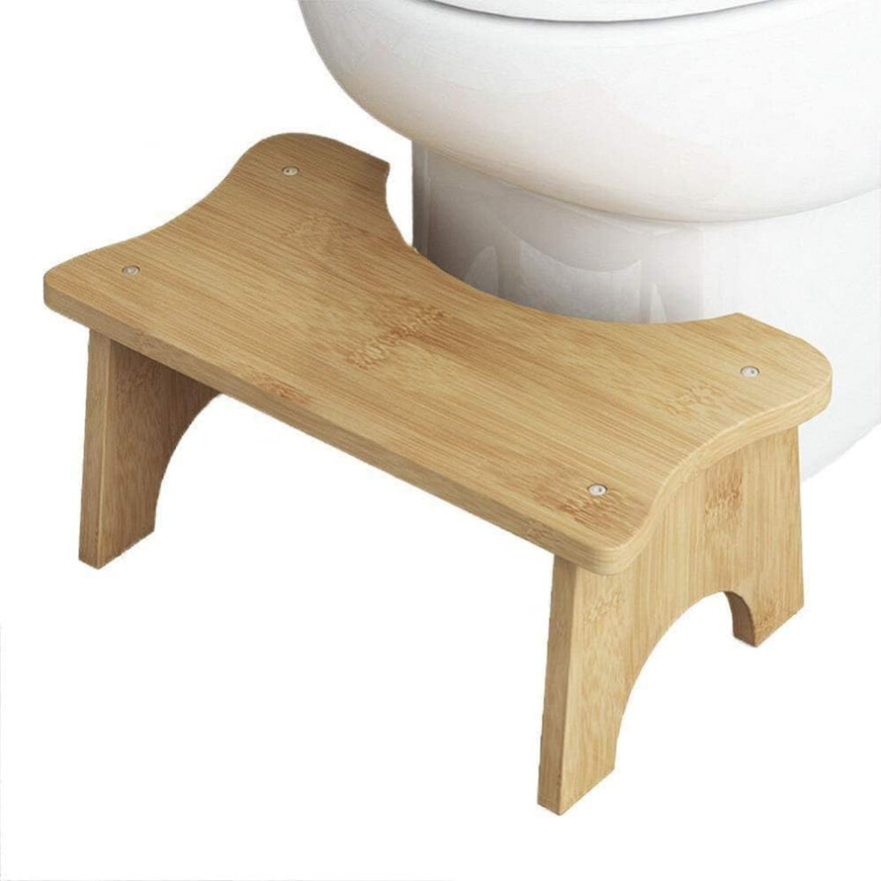 Bamboo Toilet Stool for Proper Squat Posture, SpaceSaving Bathroom Step for Adults