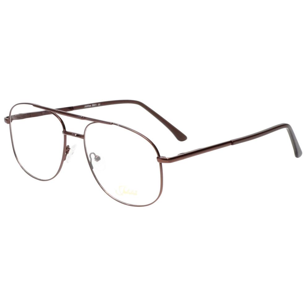 Reading Glasses 2.5x Magnification Brown Blue Light Blocking Lightweight Metal Frame 58mm