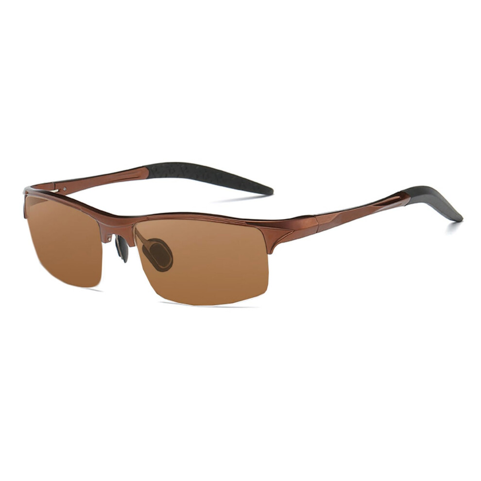 Brown Polarized Fulllens Reading Sunglasses 2.25X Wrap Around Sports Style For Men And Women
