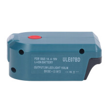 USB-Ladeadapter für Makita-Akkus, LED-Arbeitsleuchte mit Schnellladefunktion, zwei USB-Anschlüssen und kompaktem Gürtelclip für sicheren und