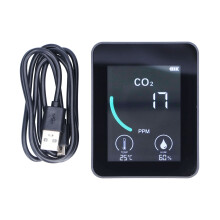 Digitale luchtvervuilingsmeter voor binnen met lcd-display, thermo-hygrometer, CO2-detector, realtime CO2-meting, temperatuur- en vochtigheidssensor,