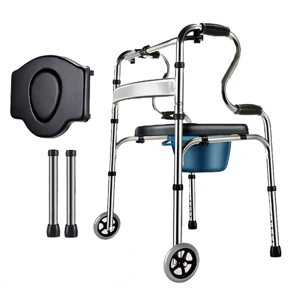 Foldable Walker for Seniors Adjustable Height with Armrest Pads Lightweight Aluminum Frame
