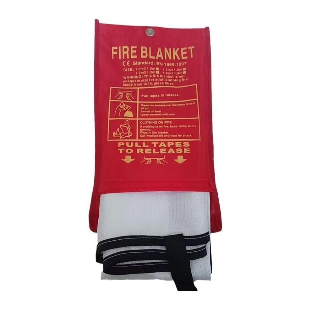 Fire Blanket 1.5 X 1.5M Fiberglass Emergency For Home Kitchen Safety And Instant Fire Suppression 9053599254966