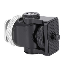 Hot Shoe Mount Monitor Blitzauslöser Mikrofonhalter 1/4 Zoll Aluminiumlegierung Schwarz Silber