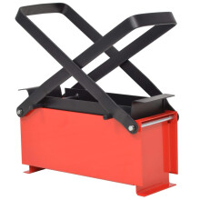 Manual Paper Briquette Maker with Durable Steel Build for EcoFriendly Fireplace Fuel, Black and Red