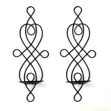 2 Pack Wall Candle Sconces for Pillar Candles, Hanging Metal Candle Holders for Wedding, Party and Dining Room Decor