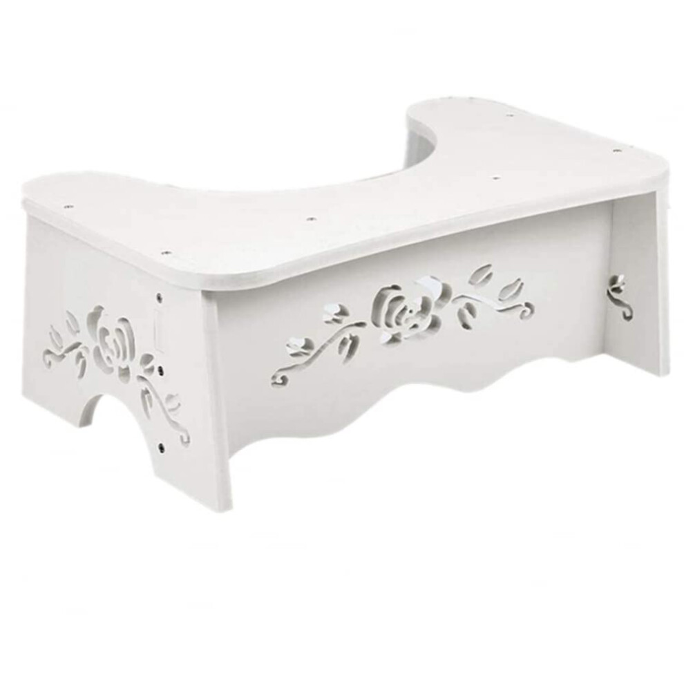 Wooden Toilet Stool 35 Ergonomic Foot Position, Sturdy Wood, Universal Bathroom Squatting Stool