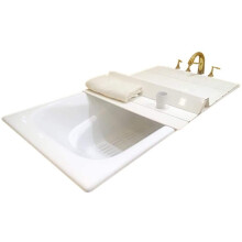 PVC Bathtub Cover with Dustproof Heat Retention Board and MultiPurpose Storage Bath Tray