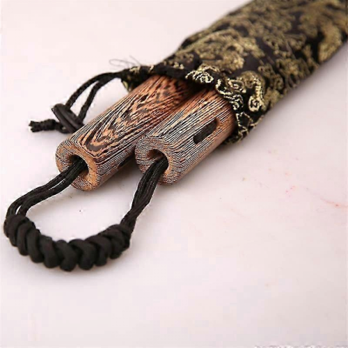 (A) 27cm Solid Wood Double Stick Red Sandalwood Double Cut Stick Rope Practical Performance 2
