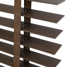 Wooden and Faux Wood Blinds Cordless Privacy Blackout Horizontal Shades Dark Brown for Window