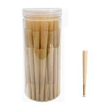 50 Packs Natural Unbleached 108mm King Size Pre Rolled Cones with Tips and Packing Sticks