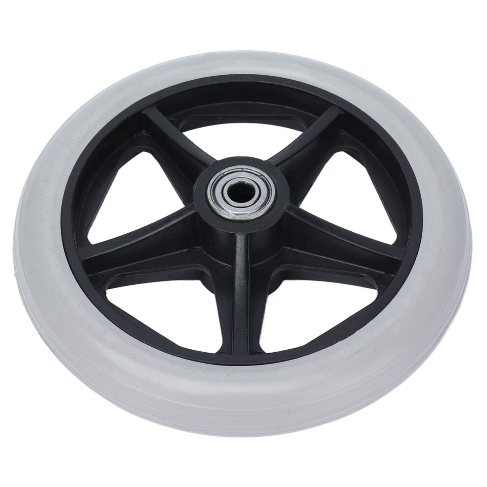 6in Solid PU Wheelchair Replacement Wheels, 5Hole Rollator Wheel for Walkers, Durable PU Traction
