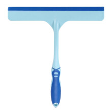 Shower Squeegee for Glass Doors with Silicone Blade, Streak Bathroom Mirror and Tile Cleaning, Blue