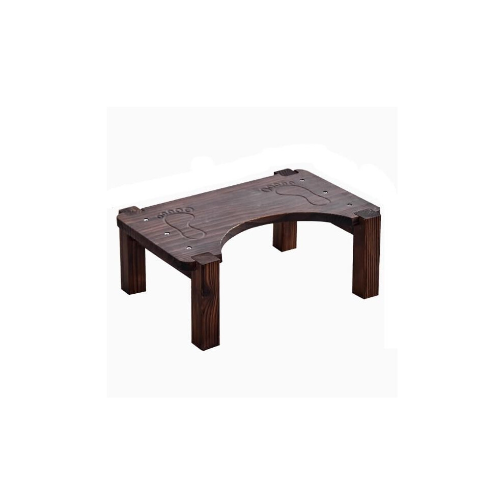 Wooden Toilet Stool for Adults 15in, Ergonomic Squatting Posture, Stable 500lb Support, AntiSlip