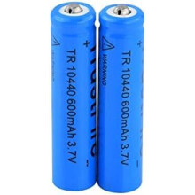 10440 Rechargeable Battery 3.7V 600mAh AAA Lithium Ion for Flashlight, Pack of 2, LongLasting