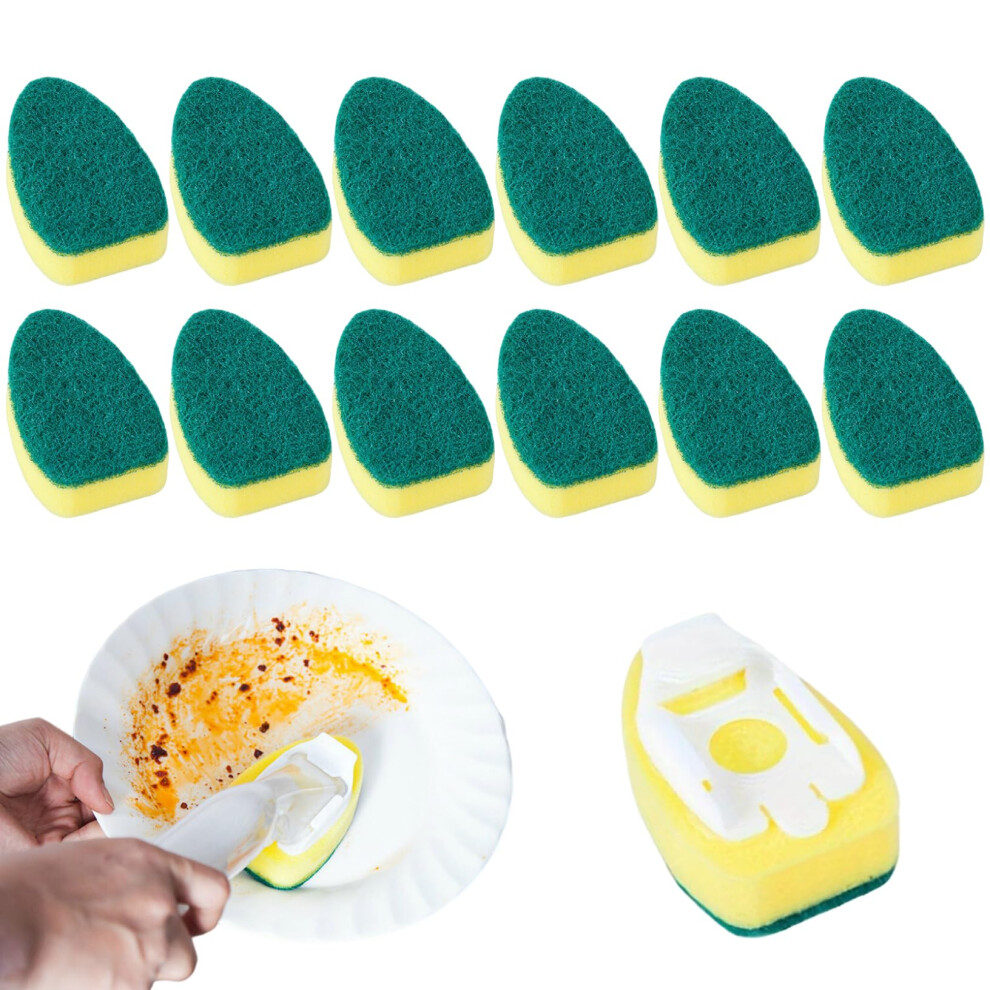 12 Pack Dish Wand Sponge Refills NonScratch Heavy Duty Scrubbing for Kitchen and Bathroom
