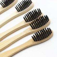 Bamboo Toothbrush 24 Pack Soft Bristle Charcoal Eco Friendly for Adults with Ergonomic Handle