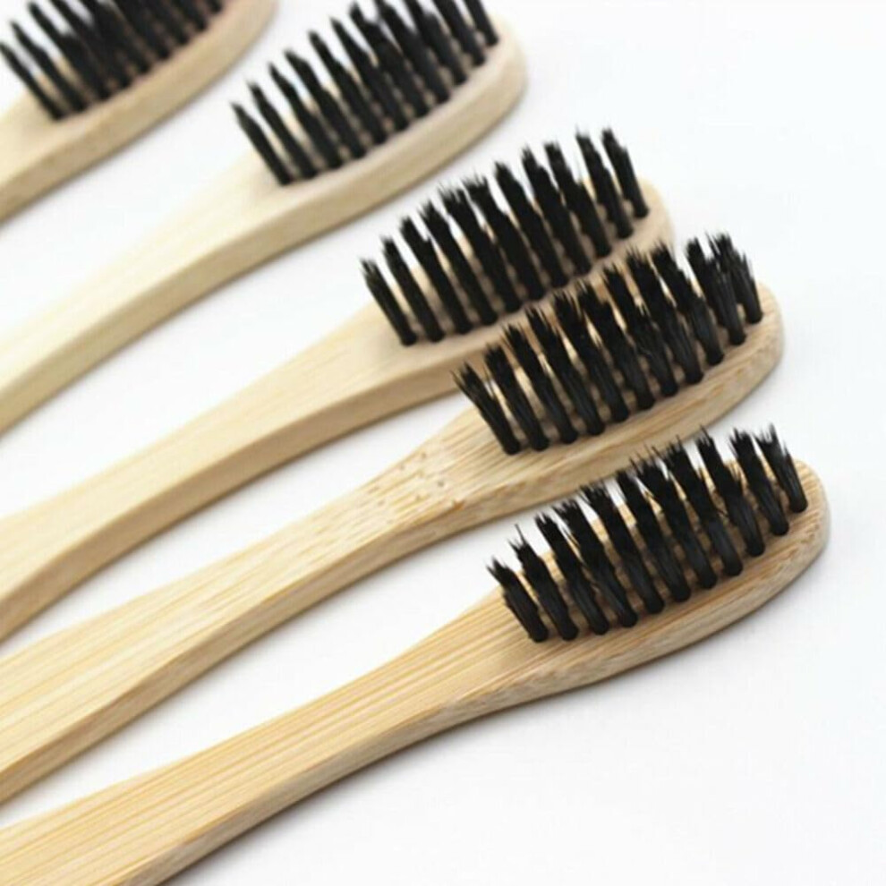 Bamboo Toothbrush 24 Pack Soft Bristle Charcoal Eco Friendly for Adults with Ergonomic Handle