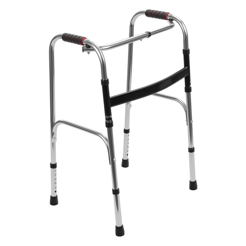 Walker for Seniors Folding Walker with Wheels Adjustable Height Lightweight Steel with Seat
