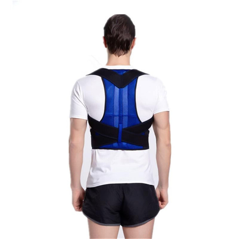 Blue Adjustable Magnetic Posture Corrector Xl Â Ergonomic Back Support Brace For Men And Women