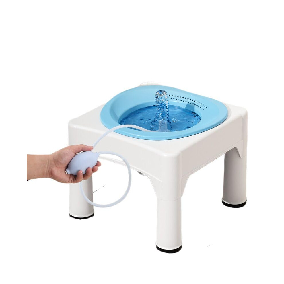 Sitz Bath Bidet Basin For Toilet Postpartum Hemorrhoid Relief With Foldable Ergonomic Seat Blue 9164114460622