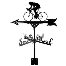 Metal Bicycle Weathervane Stainless Steel Wind Direction Indicator for Garden Yard Decor