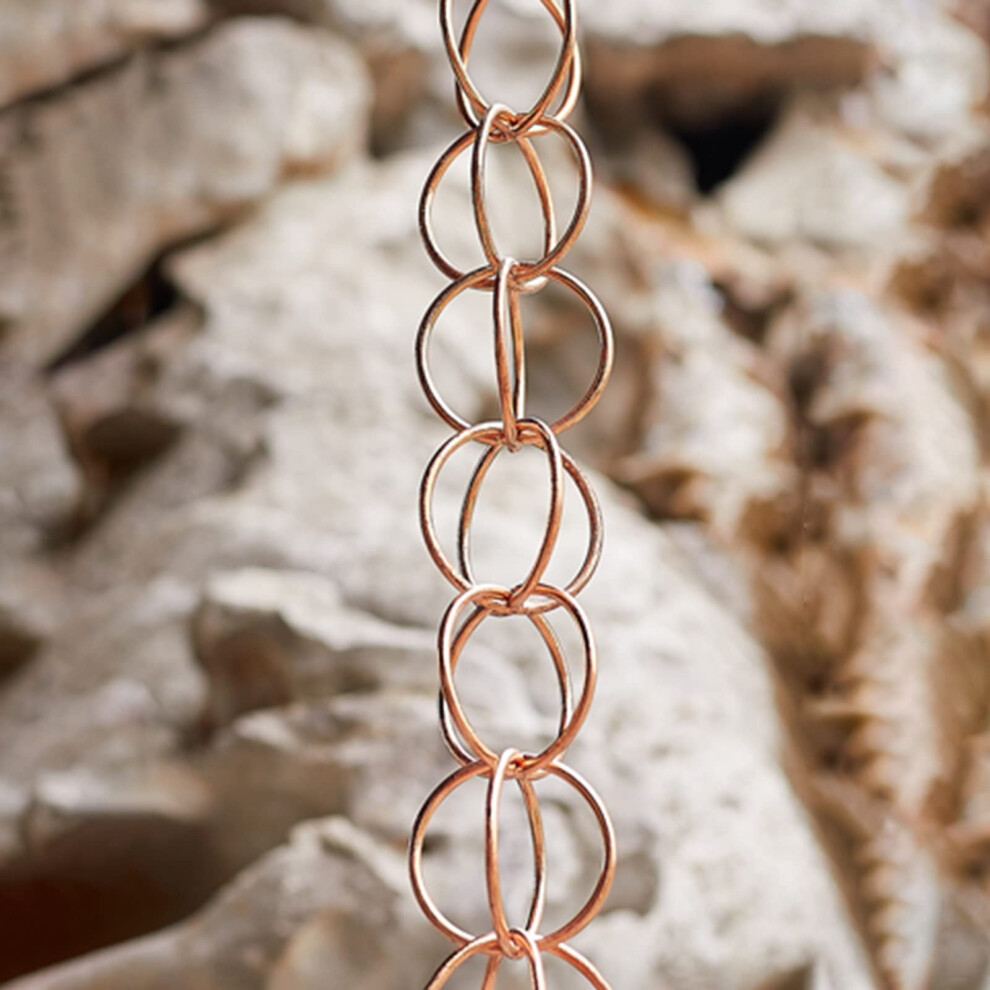 Copper Rain Chain For Gutters, Weatherresistant Decorative Outdoor Downspout Replacement 3.3Ft 9053599261407