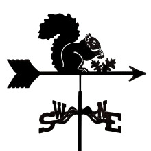 Stainless Steel Squirrel Weather Vane with Wind Direction Indicator for Outdoor Garden Farm Decor