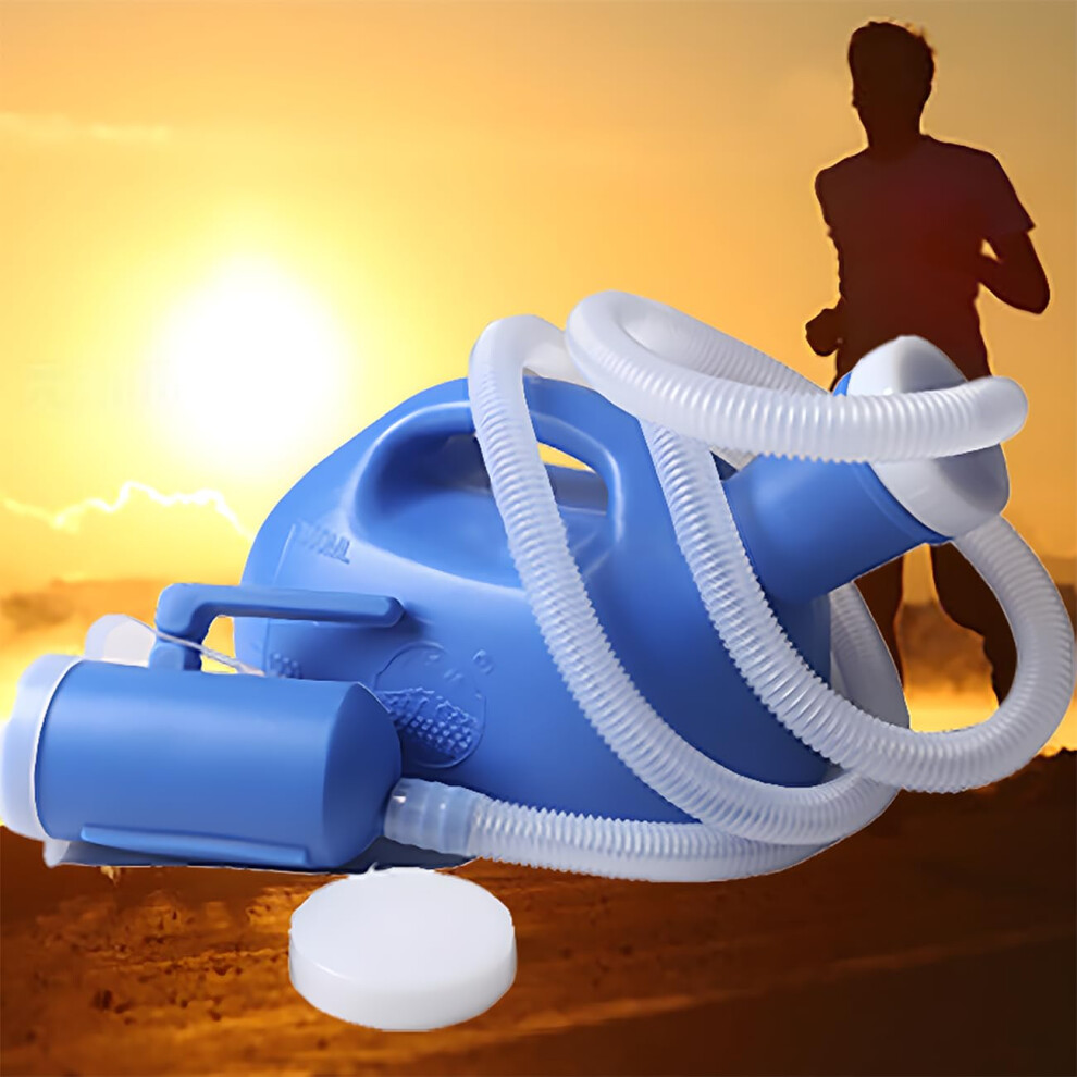 Blue Portable Urinal For Men 2000Ml Leakproof With 1.6M Hose For Elderly And Incontinence
