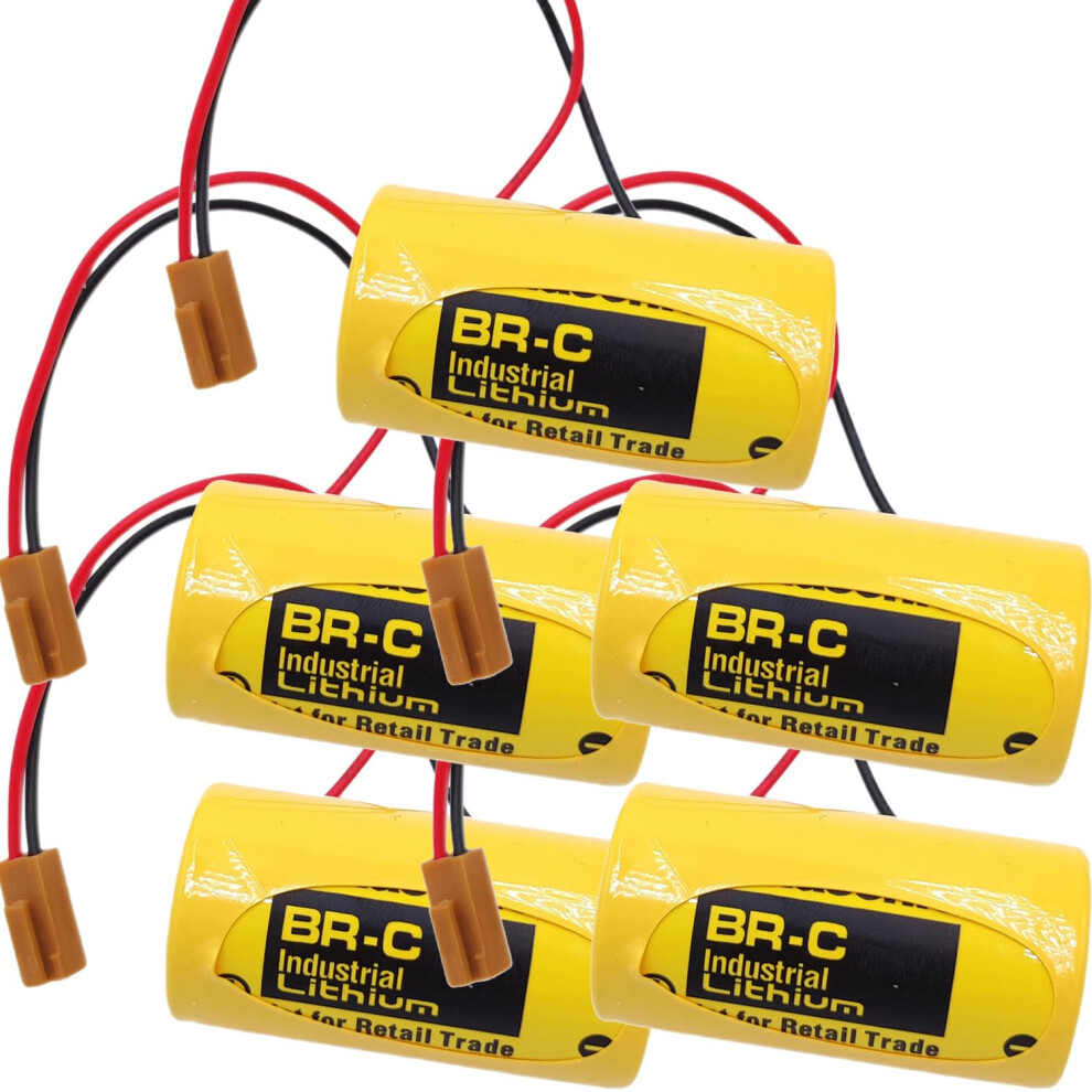 5Pack 3V 5000Mah Plc Backup Battery With Plug Extended Runtime For Fanuc Brccf1th Br26500 9164114461438