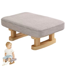 Foot Stool Ottoman with Padded Seat and Removable Wooden Legs for Living Room, Bedroom, Sofa