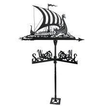 Stainless Steel Sailboat Weathervane Black UVResistant Roof Wind Direction Indicator for Barns