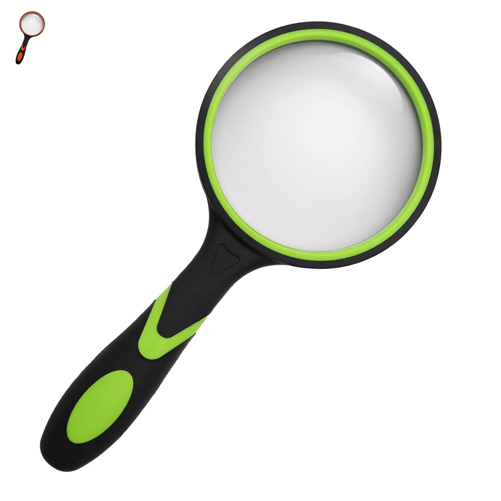 Green Magnifying Glass 75Mm 10X Clarity Handheld Magnifier For Seniors Reading And Hobbies