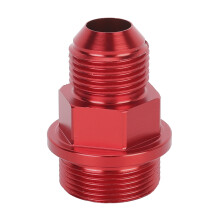 Adaptador de linha de combustível em alumínio usinado CNC, conexão macho flare para rosca métrica macho com cabeça sextavada, acabamento
