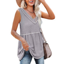 Strikkede løse cami-tanktoppe Ensfarvet ensfarvet cami-tanktop Unikt og sødt design Justerbart bindebånd og flatterende pasform Letvægts