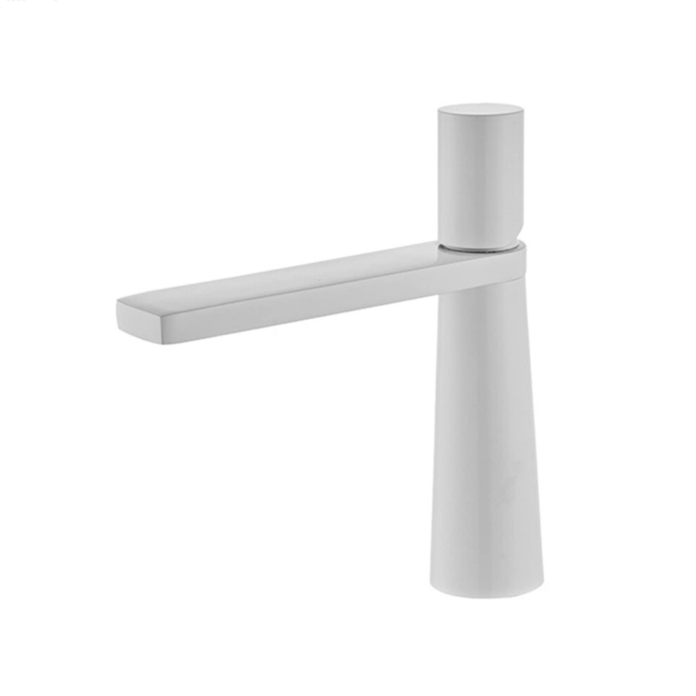 Bathroom Sink Faucet Single Hole Tall Brass Mixer Tap For Modern Vanity, White And Grey 9053599262343
