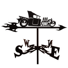 Weather Vane Metal Wind Direction Indicator with 360 Rotation RustResistant Retro Roof Garden Decor