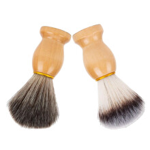 2pcs Professional Nylon Shaving Brush and Barber Neck Duster with Soft Bristles for Men's Grooming