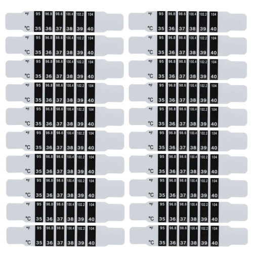 20 pcs Reusable Forehead Thermometer Strips, Plastic Temperature Readings