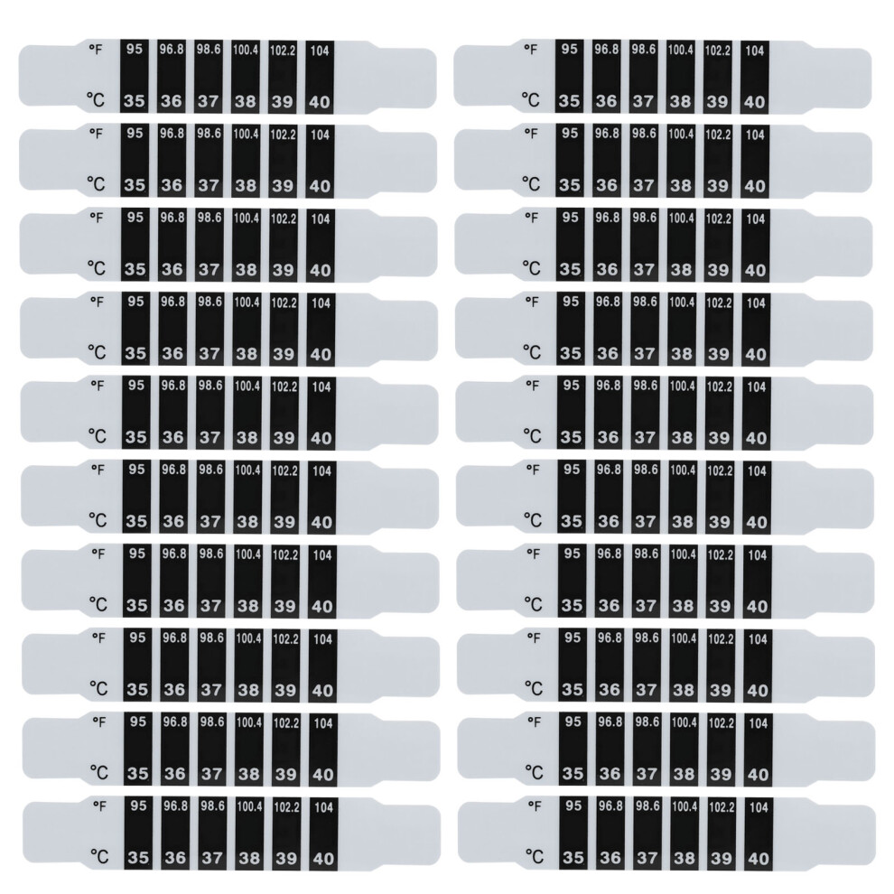 20 pcs Reusable Forehead Thermometer Strips, Plastic Temperature Readings