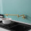 Pot Filler Wall Mount Kitchen Faucet with Folding Swing Arm Double Handle Solid Brass 2