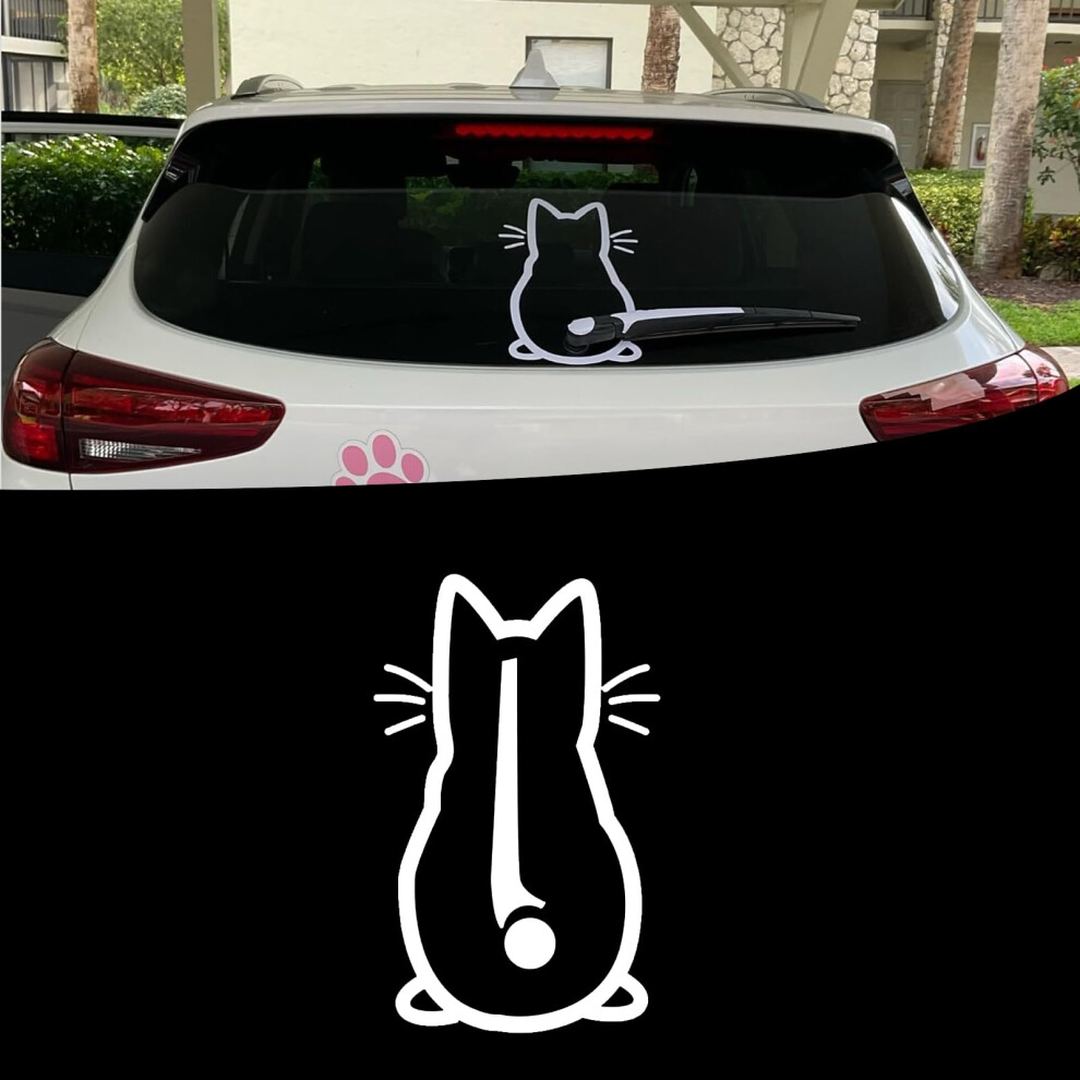 Cute Cat Car Wiper Decal Waterproof Vinyl Sticker With Waving Tail For Rear Windshield 9365369630352